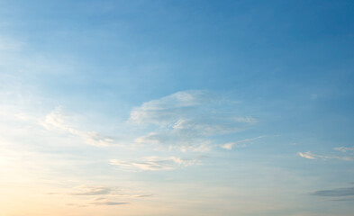 Blue sky background and white clouds soft focus