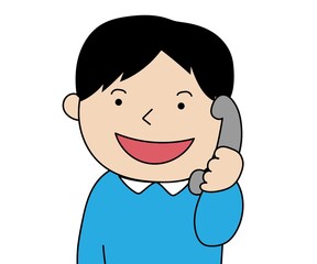 電話をする男の人