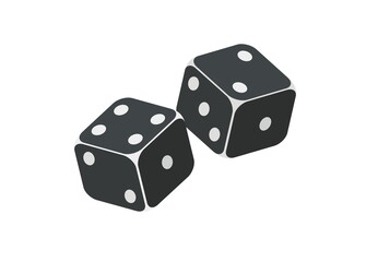 A pair of dice simple flat illustration
