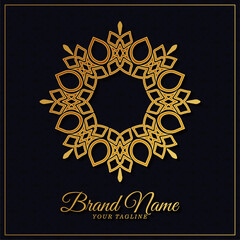 luxury ornament logo line art