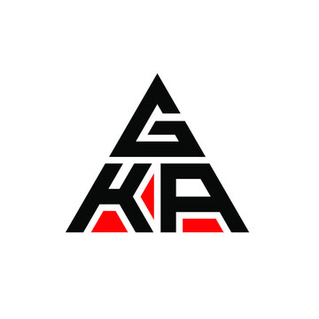 GKA triangle letter logo design with triangle shape. GKA triangle logo design monogram. GKA triangle vector logo template with red color. GKA triangular logo Simple, Elegant, and Luxurious Logo. GKA 