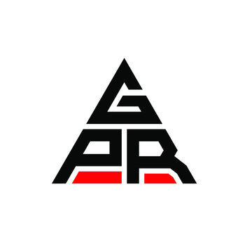 GPR triangle letter logo design with triangle shape. GPR triangle logo design monogram. GPR triangle vector logo template with red color. GPR triangular  logo Simple, Elegant, and Luxurious Logo. GPR 