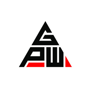 GPW triangle letter logo design with triangle shape. GPW triangle logo design monogram. GPW triangle vector logo template with red color. GPW triangular logo Simple, Elegant, and Luxurious Logo. GPW 