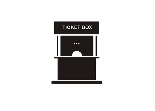Ticket box simple illustration in black and white.
