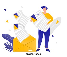 Flat style gradient project inbox concept