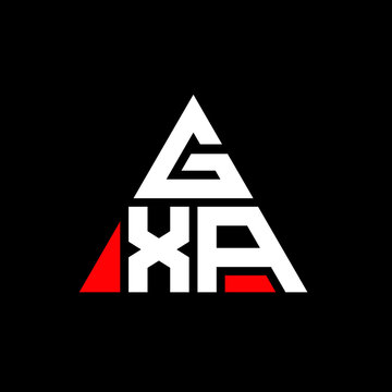 GXA triangle letter logo design with triangle shape. GXA triangle logo design monogram. GXA triangle vector logo template with red color. GXA triangular logo Simple, Elegant, and Luxurious Logo. GXA 