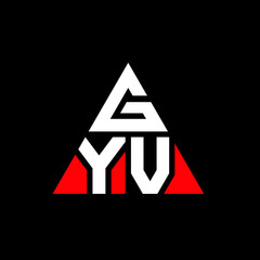 GYV triangle letter logo design with triangle shape. GYV triangle logo design monogram. GYV triangle vector logo template with red color. GYV triangular logo Simple, Elegant, and Luxurious Logo. GYV 