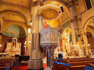 Fototapeta na wymiar Interior view of the Saints Peter and Paul Church