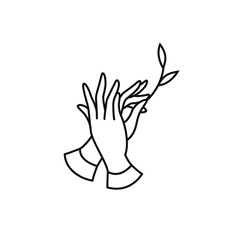 影絵での山羊を手で表現した、ロゴマークのためのシンプルなイラスト