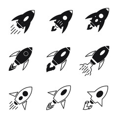rocket icon. rocket set symbol vector elements for infographic web.