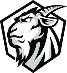 Head of Strong, Aggressive Goat Logotype Design