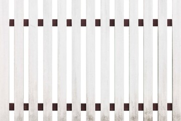 White hardwood fence isolated on a white background