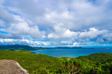 Fototapeta premium 沖縄県石垣島の屋良部岳から見る風景 Ishigaki Okinawa Yarabu-dake