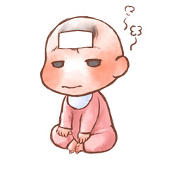 熱が出てぼーっとしている赤ちゃん