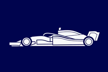 Türaufkleber Formula one sport race line potrait logo colorful design with dark background. Isolated navy background.  © Christosign