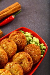 Homemade spicy fried beef cutlets - traditional cooking.