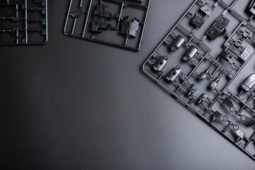 Black plastic model kit
