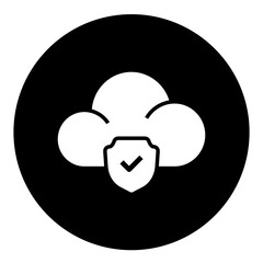 hosting protection circular glyph icon