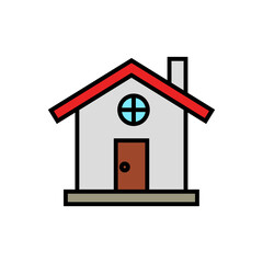 Casa. Concepto de vivienda u hogar. Ilustración vectorial 