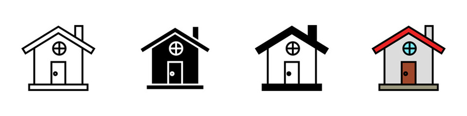 Conjunto de iconos de vivienda. Concepto de vivienda u hogar. Ilustración vectorial
