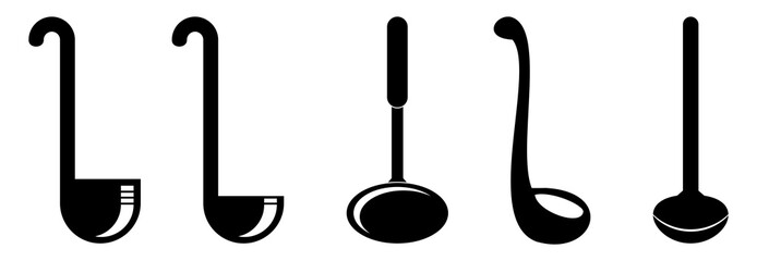 kitchen utensils icon set vector sign symbol