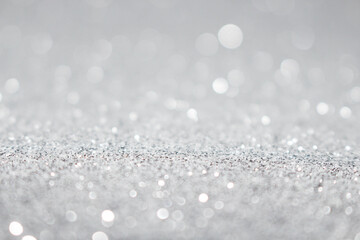 Silver background Abstract Bokeh Christmas.