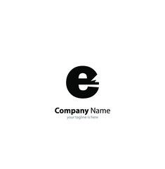 modern letter e logo concept with white background