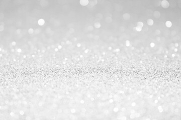 Silver background Abstract Bokeh Christmas.