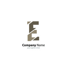modern letter e logo concept with white background