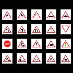 traffic set sign icon, road set sign icon, vector symbol illustration