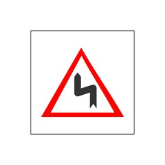 winding road sign icon vector, traffic sign icon vector symbol illustration