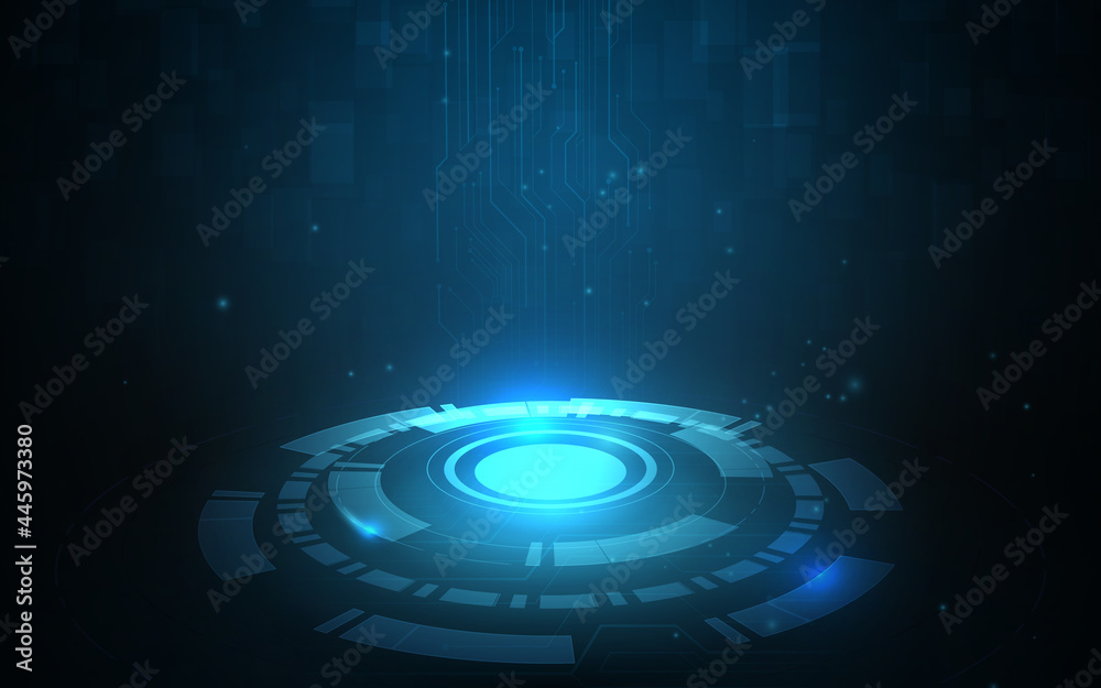 Leinwandbilder abstract technology background with technology circle elements hi-tech innovation concept background