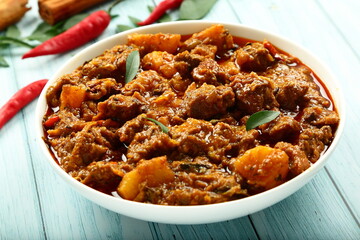 Festival celebrations foods- Homemade mutton curry, roast, Kerala recipes.