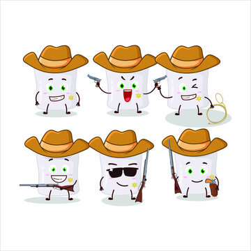 Cool cowboy marshmallow cartoon character with a cute hat. Vector illustration