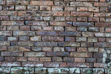 Fototapeta premium Pared de ladrillo a la vista, rústico, viejo, antiguo.