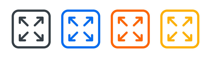 Full screen icon. Expand arrow symbol vector illustration.