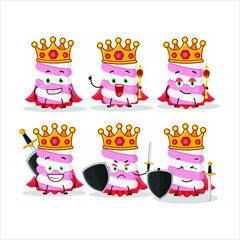 A Charismatic King marshmallow twist cartoon character wearing a gold crown. Vector illustration