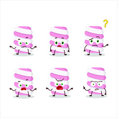 Cartoon character of marshmallow twist with what expression. Vector illustration