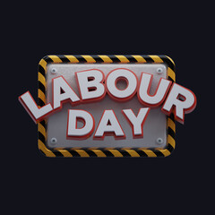3d rendering labour day labels 