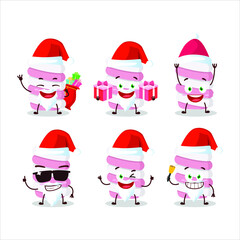 Santa Claus emoticons with marshmallow twist cartoon character. Vector illustration