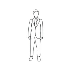 businessman single line drawing vector isolated background