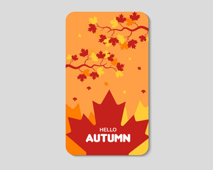 Hello Autumn Maple Leaf Phone Flat