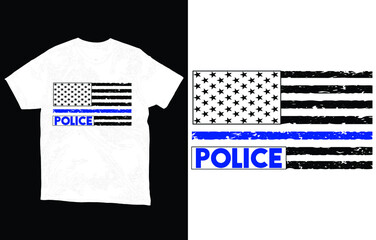 USA Flag T-Shirt Vector, Police Officer Shirt, Distressed Flag, Love Police Shirt, Police Officer Gifts, Back The Blue Shirt, Thin Blue Line Shirt,