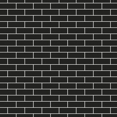 Abstract seamless black and white brick wall pattern. Vector Illustration.