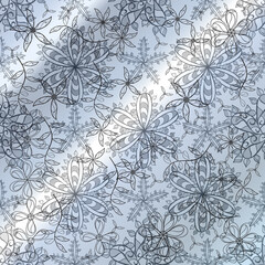 pattern with interesting doodles on colorfil background. Raster illustration.