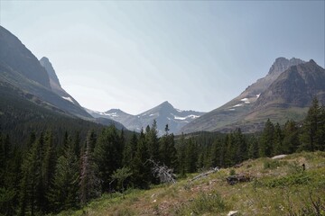 Landscape of the Mountains in Glacier National Park