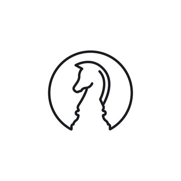 horse knight chess line  icon vector illustration design