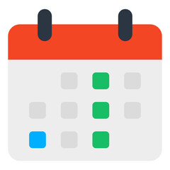 Event planner icon, flat design of calendar