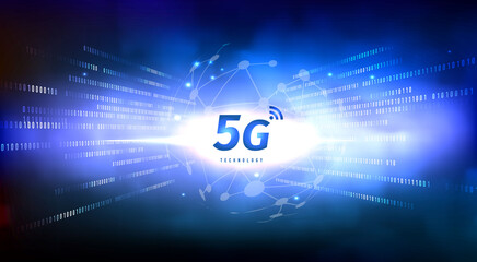 5G network wireless internet Wi-fi connection. communication network concept. High speed, broadband telecommunication. vector design.