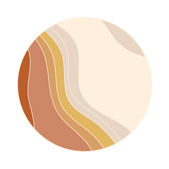 Contemporary abstract decor element with landscape. Vector illustration.